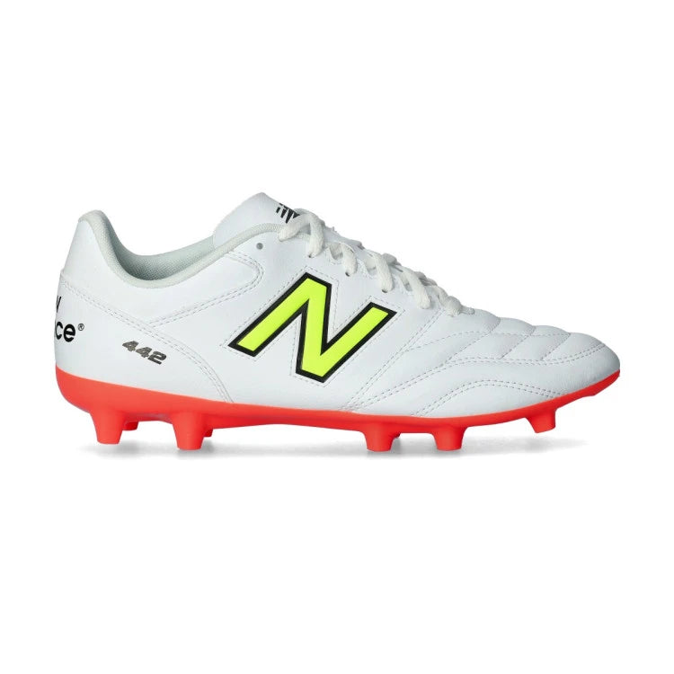 New Balance 422 V2 Wide Team FG -White/Volt/Crimson