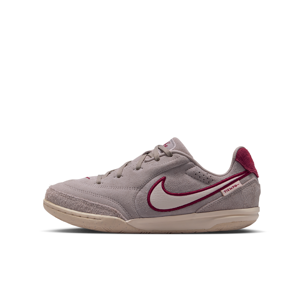 Nike Jr. Tiempo Streetgato PRM Big Kids' Indoor/Court Low-Top Soccer Shoes-Moon Particle/chalk-team Red