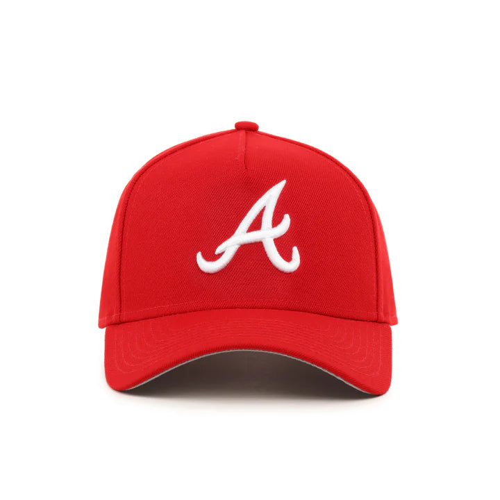 New Era Atlanta Braves A-Frame 9FORTY Adjustable Snapback Hat-Red/White