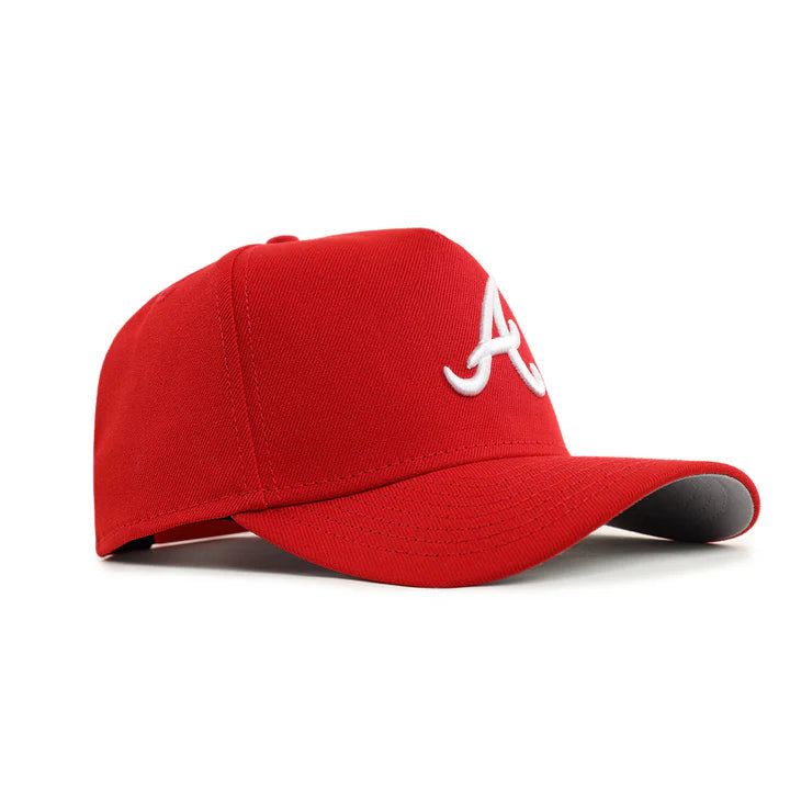 New Era Atlanta Braves A-Frame 9FORTY Adjustable Snapback Hat-Red/White