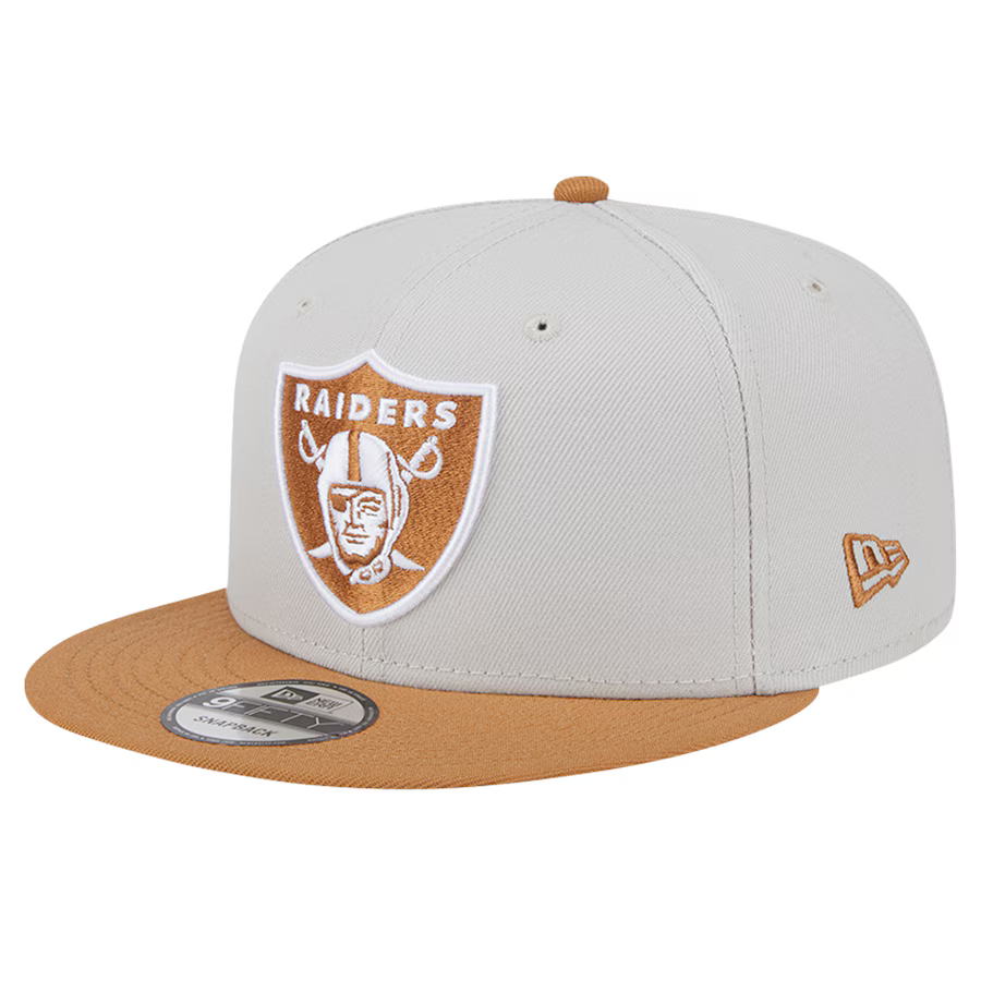 New Era Las Vegas Raiders 2-Tone Color Pack 9FIFTY Snapback Hat-Stone/Brown