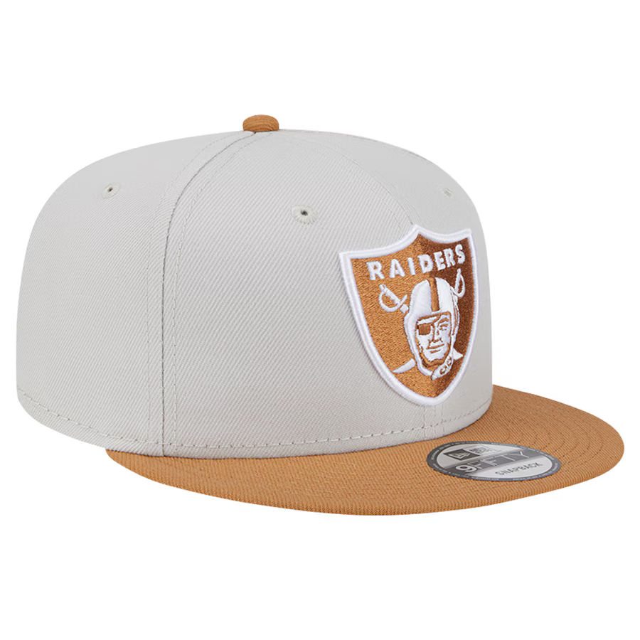 New Era Las Vegas Raiders 2-Tone Color Pack 9FIFTY Snapback Hat-Stone/Brown