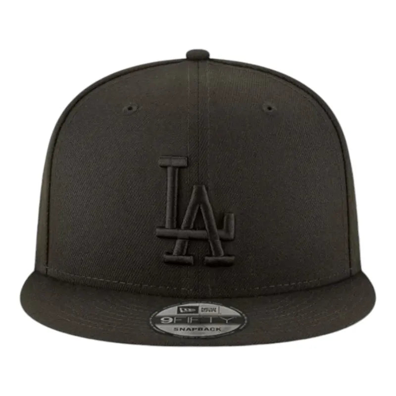 LA Dodgers with Gold 2024 WS Champs Patch New Era 9FIFTY Snapback Hat Blk/Blk