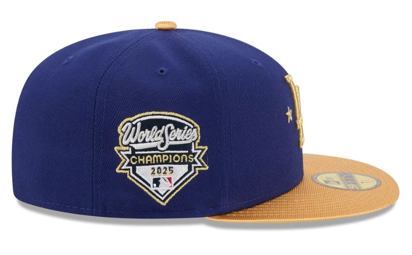 New Era Kids Los Angeles Dodgers Gold 2025 World Series Champions Sidepatch Kids 59FIFTY Fitted