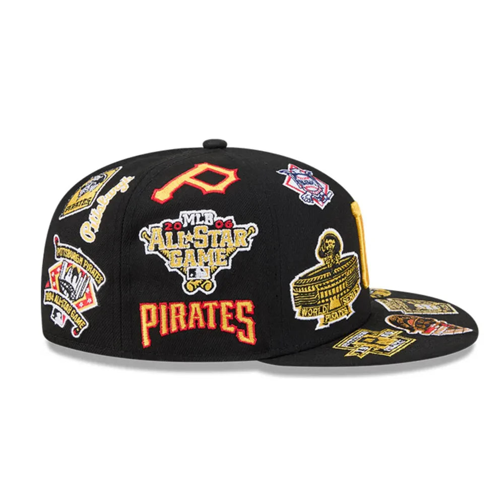 New Era Pittsburgh Pirates All Over 59FIFTY Fitted Hat- Black