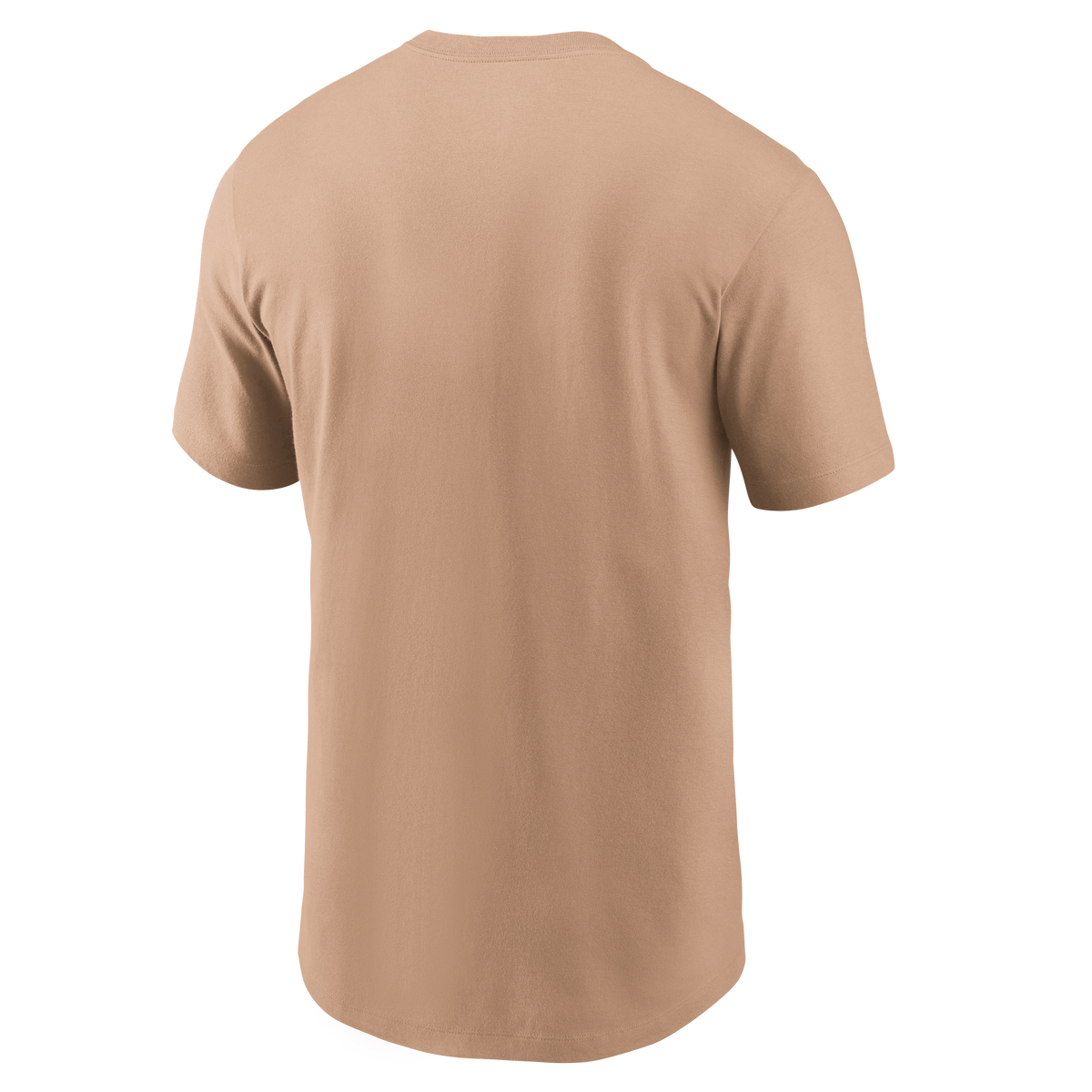 Back view of a plain hemp-blend Nike San Francisco Giants Offensive Transition T-Shirt in a neutral tan colour.