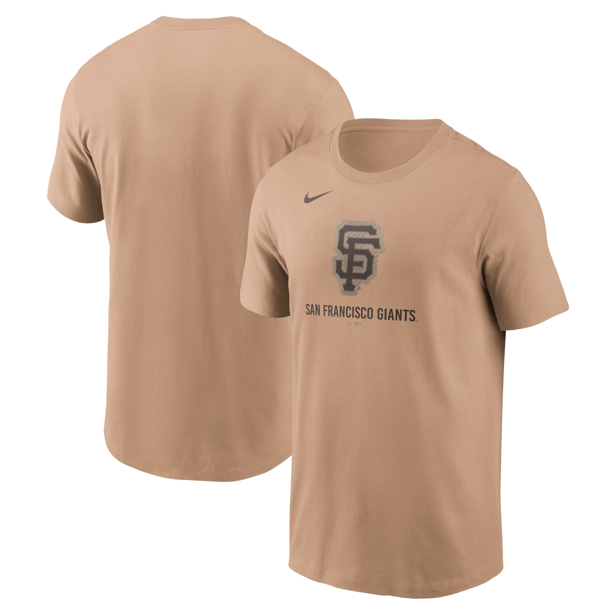Coliseum Sports Nike San Francisco Giants hemp blend t-shirt in tan with team logo and swoosh on chest