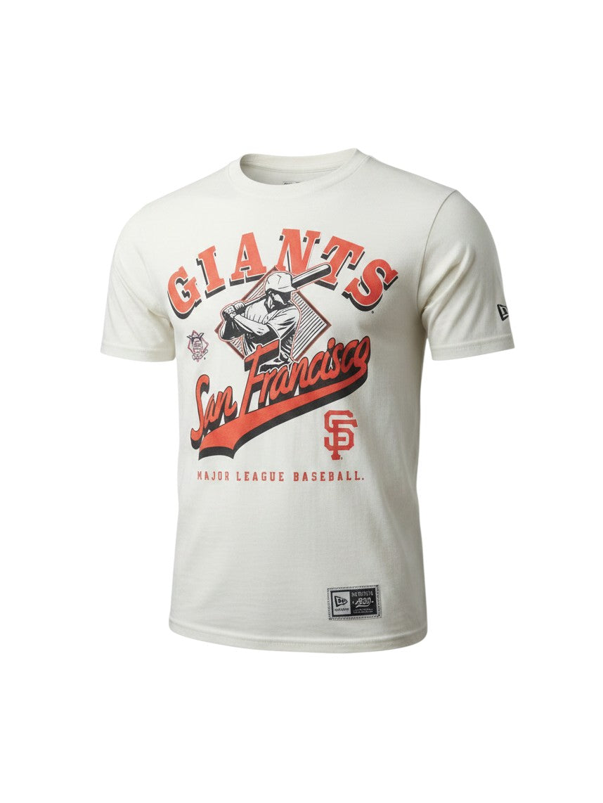 Coliseum Sports New Era San Francisco Giants cream cotton t-shirt with vintage baseball player graphic logo