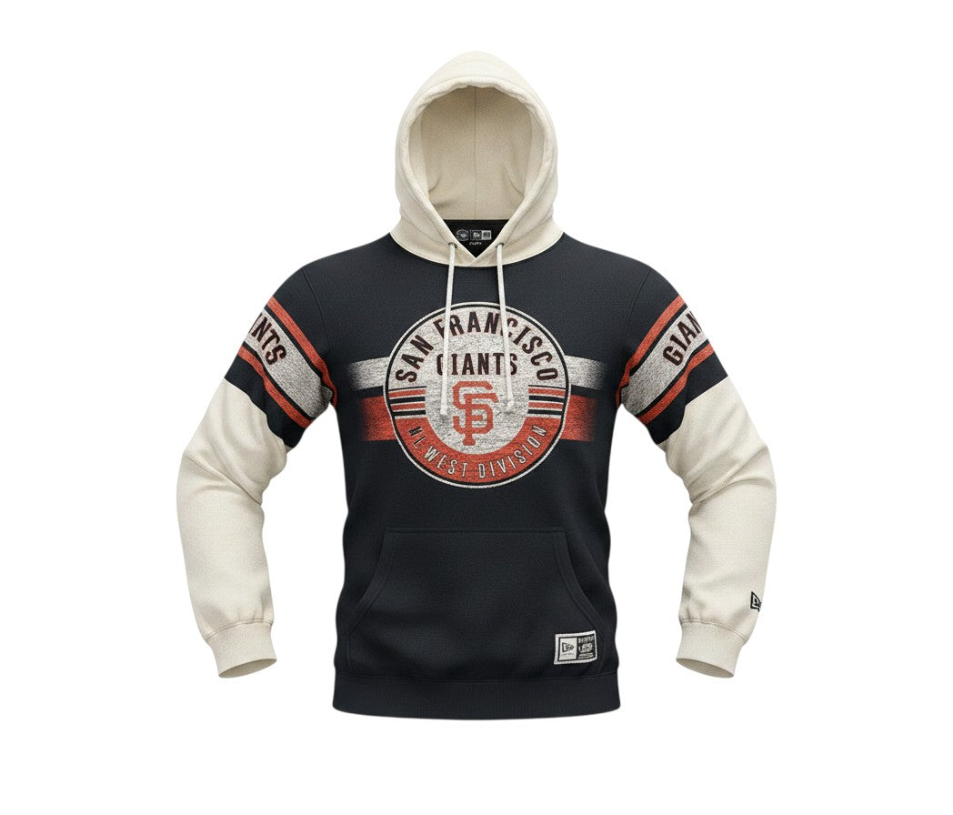 Coliseum Sports San Francisco Giants twofer pullover hoodie in black and cream with a vintage team logo graphic
