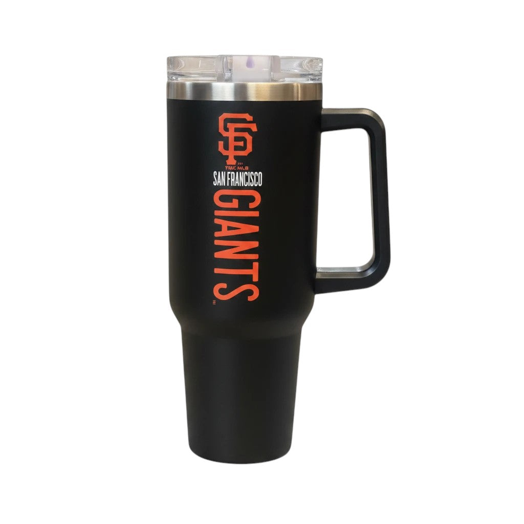 Coliseum Sports San Francisco Giants 40 oz black stainless steel tumbler with handle and flip straw lid