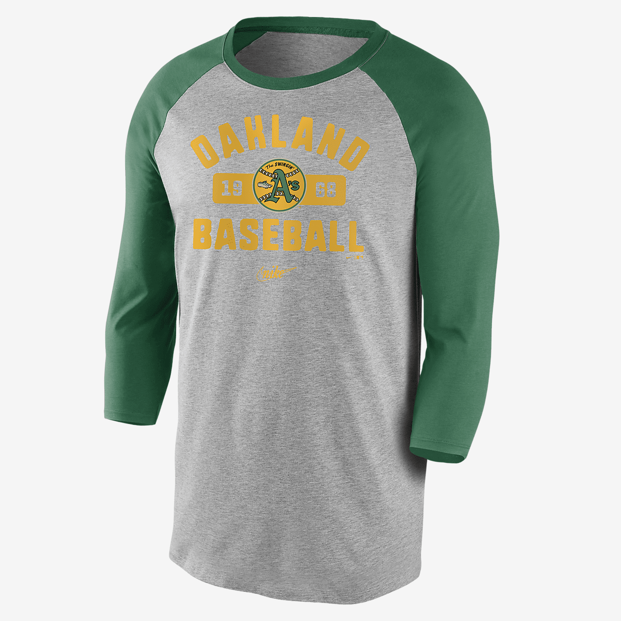 NIKE MAN'S OAKLAND ATHLETICS TSHIRT- GRAY/GREEN