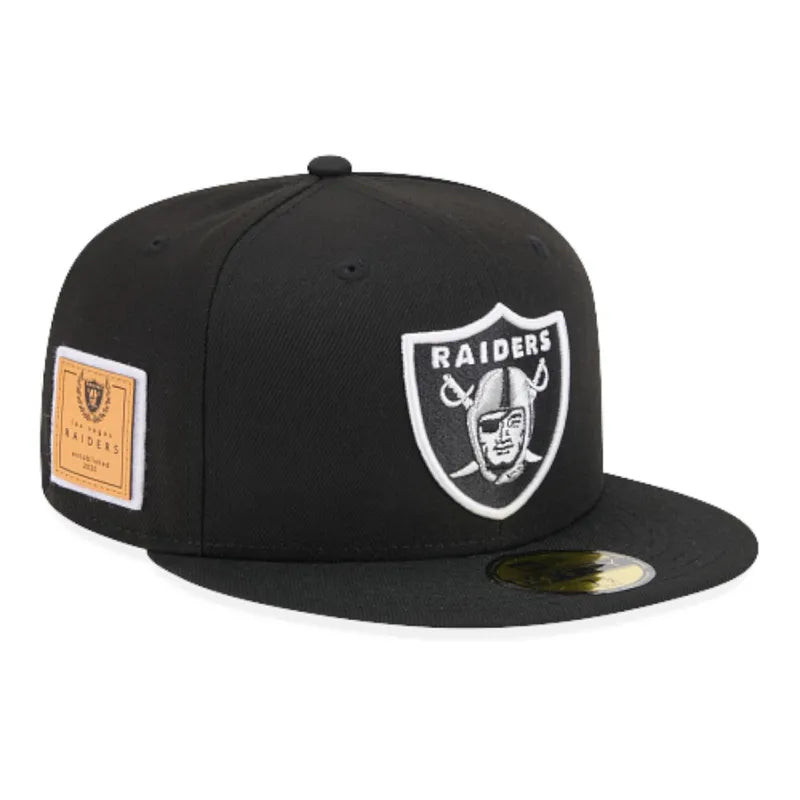 New Era Las Vegas Raiders Court Sport Leather Patch 59Fifty Fitted Hat