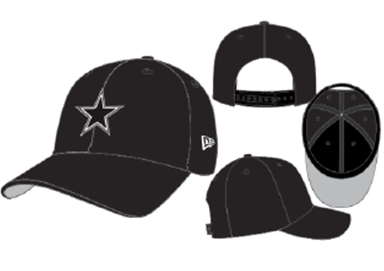 Dallas Cowboys New Era 9SEVENTY Stretch-Snap Hat - Black