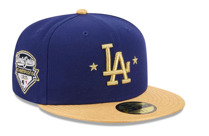 New Era Kids Los Angeles Dodgers Gold 2025 World Series Champions Sidepatch Kids 59FIFTY Fitted