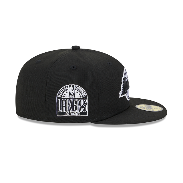 New Era Los Angeles Lakers Western Conference Side Patch 59fifty Fitted Hat-Black/White