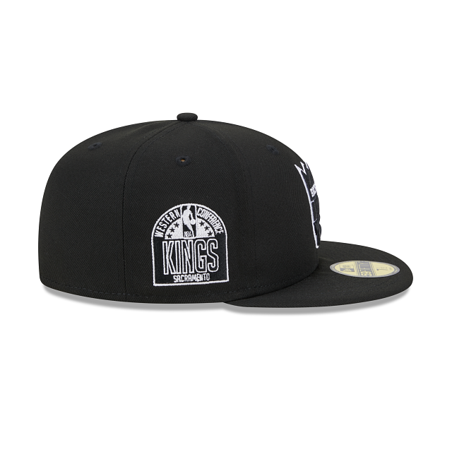 New Era Sacramento Kings Western Conference Side Patch 59fifty Fitted Hat-Black/White
