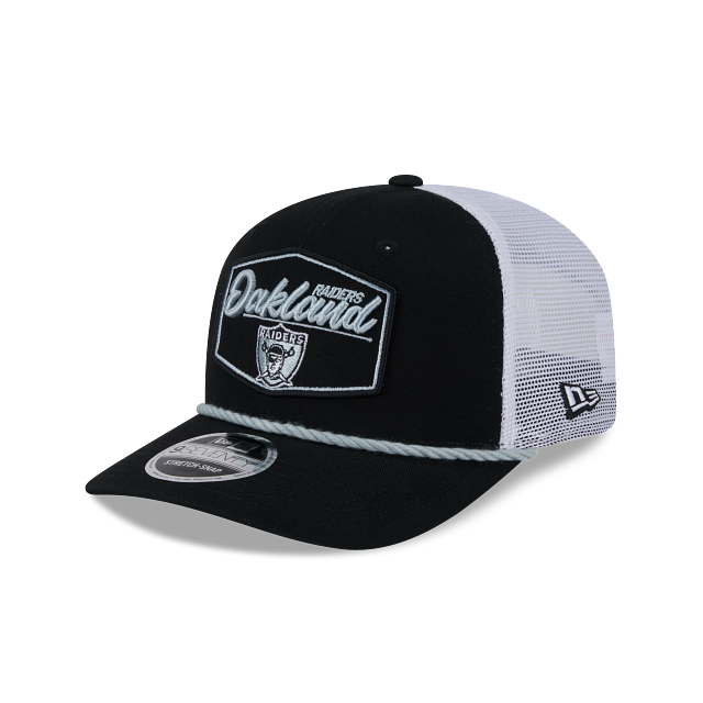 New Era Las Vegas Raiders Rope  9SEVENTY Trucker Stretch-Snap Adjustable Hat-