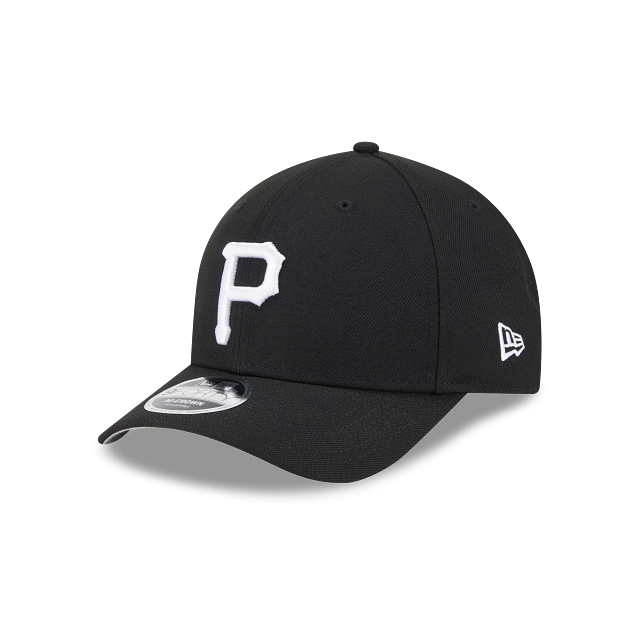 New New Pittsburg Pirates 9FORTY M-Crown Adjustable Hat-Black on White