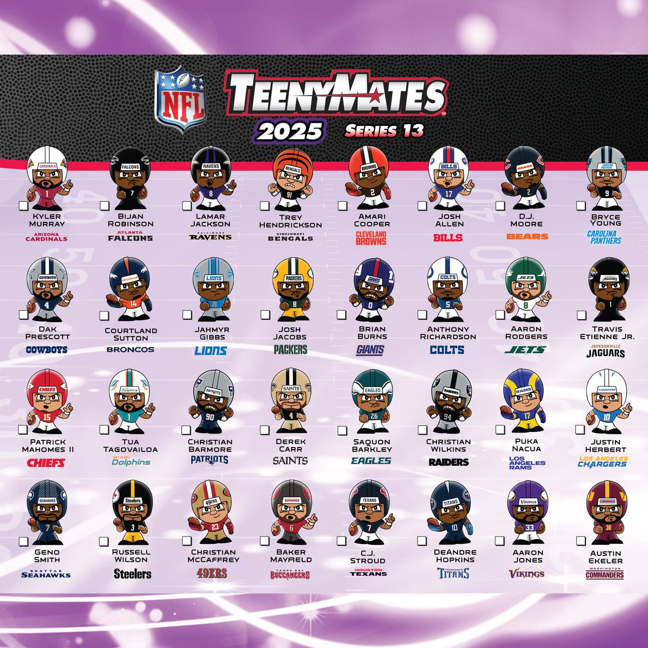 NFL TeenyMates 2024-2025 Series 13 Figurines Blind Pack