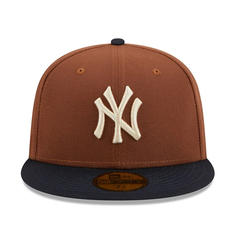 New Era New York Yankees Harvest 2009 Side Patch 59fifty Fitted Hat-Brown
