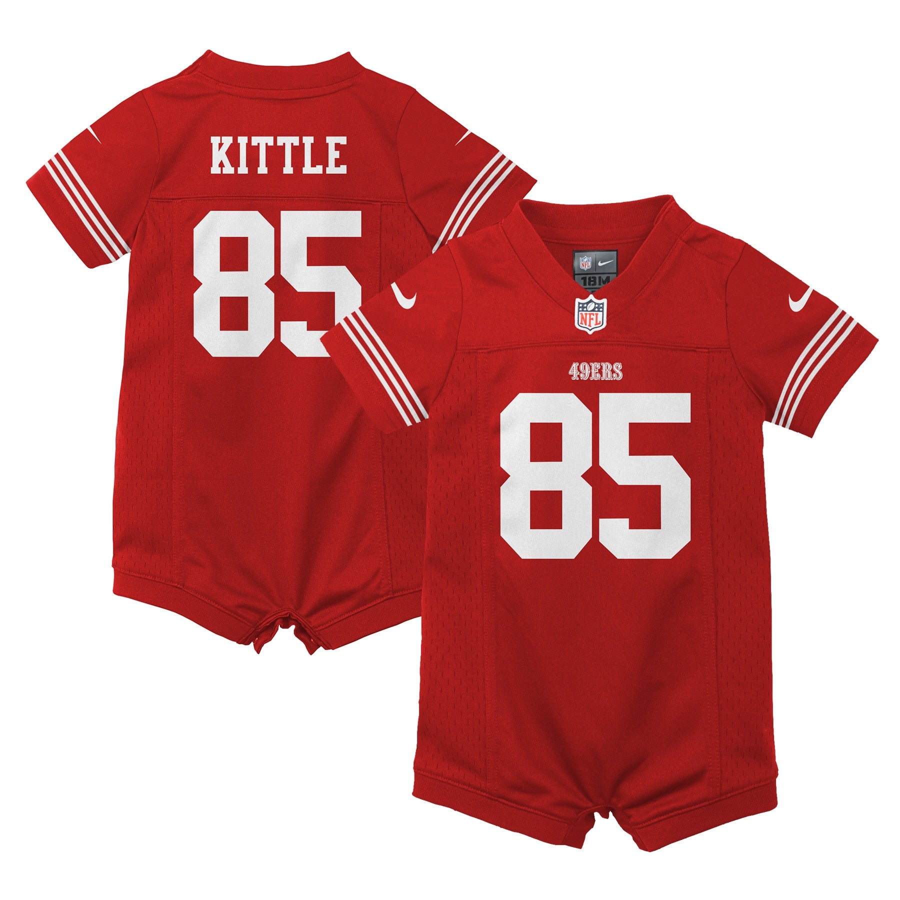George Kittle San Francisco 49ers Nike Infant Romper Game Jersey