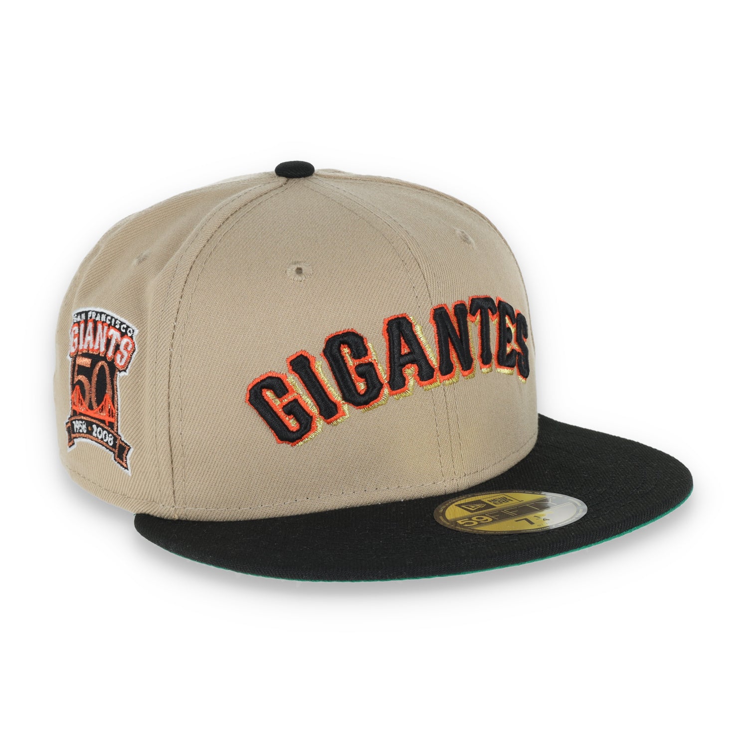 New Era San Francisco Giants "Gigantes" 1958-2008 50th Anniversary Side Patch 59FIFTY Fitted Khaki Hat