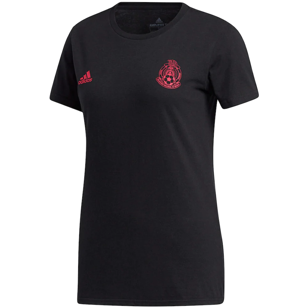 Adidas Women's Mexico National Team Crest Amplifier T-Shirt-Black/Pink