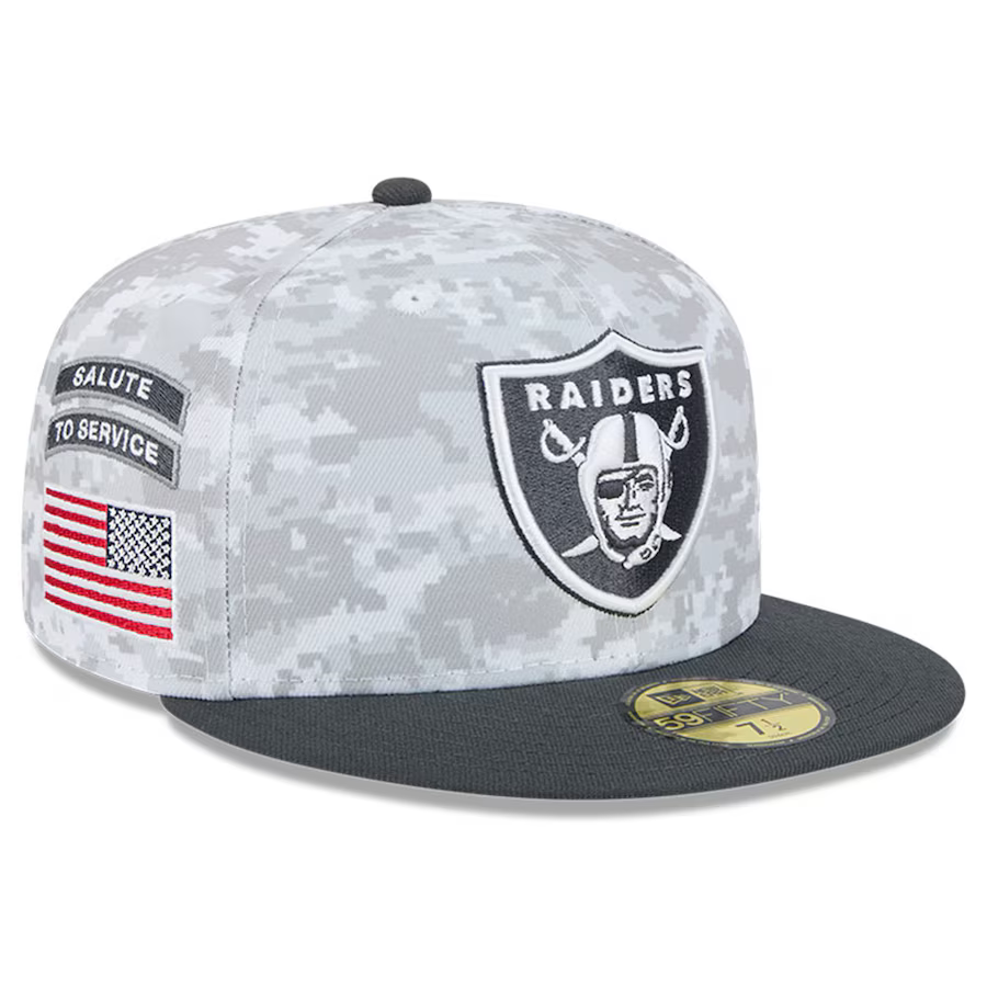 New Era Las Vegas Raiders Salute To Service 59FIFTY Fitted Hat 2024