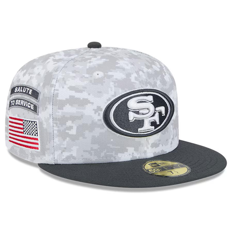 New Era San Francisco 49ers Salute To Service 59FIFTY Fitted Hat 2024