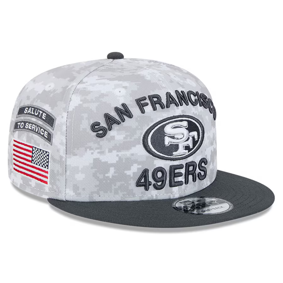 New Era San Francisco 49ers Salute to Service 9FIFTY Snapback Hat 2024