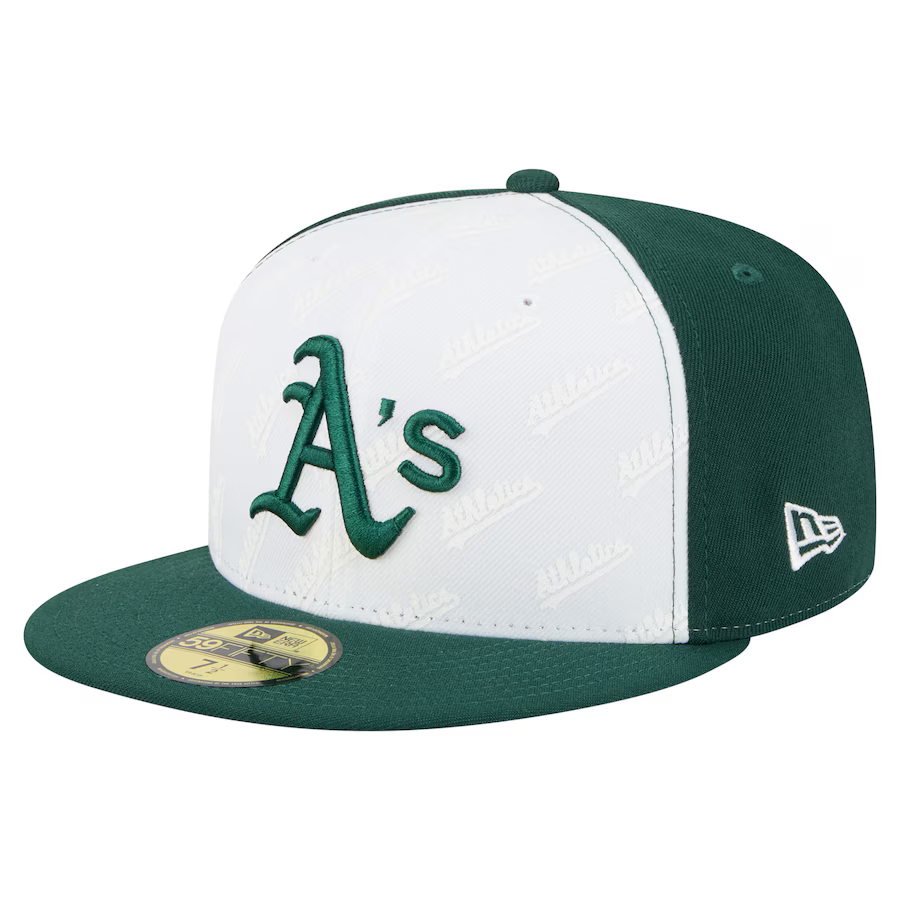 New Era Athletics Repeat 59FIFTY Fitted Hat-White/Green