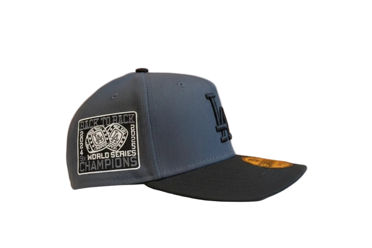 New Era Los Angeles Dodgers Gray/black Back2Back Champs a frame