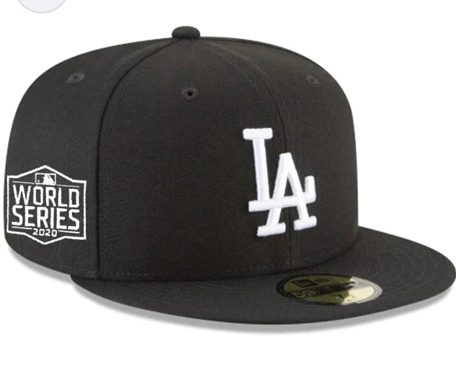 New Era Los Angeles Dodgers 2020 World Series Side Patch 59fifty Fitted Hat-Black/White