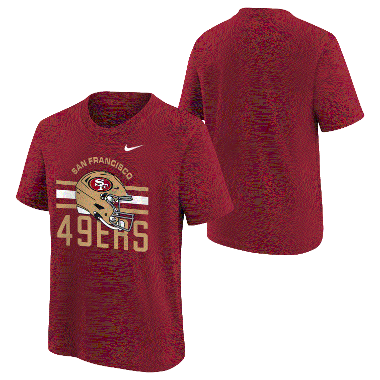 Nike San Francisco 4ers Helmet Cotton T-Shirt -Red