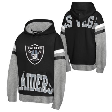 Youth Las Vegas Raiders  Pass Rush Pull Over Fleece Hoodie