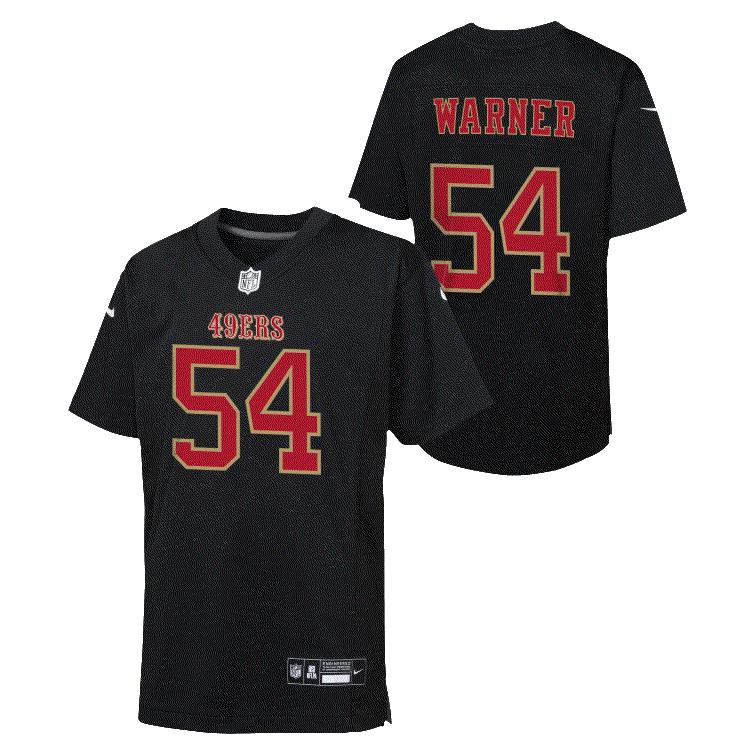 Nike Youth San Francisco 49ers Fred Warner Game Jersey - Carbon Black