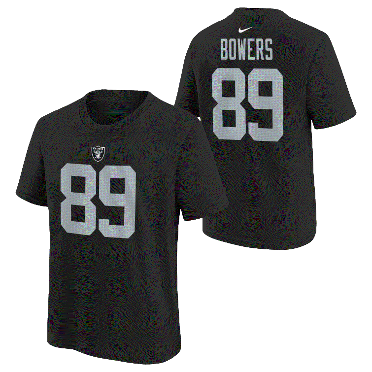 Nike Youth Las Vegas Raiders Logo Brock Bowers Player Name & Number T-Shirt