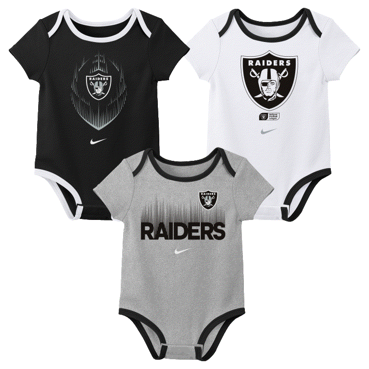 Las Vegas Raiders Baby Born To Be 3PC Creeper Set