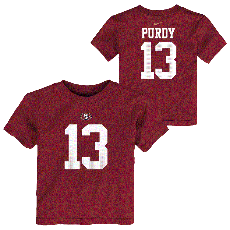 Nike Preschool San Francisco 49ers Brock Purdy Name & Number T-Shirt - Red