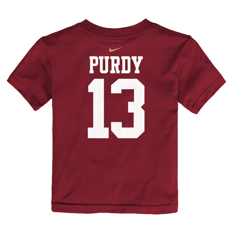 Nike Preschool San Francisco 49ers Brock Purdy Name & Number T-Shirt - Red