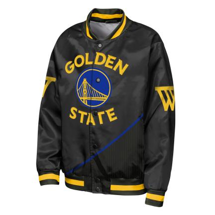Youth Golden State Warriors NBA Statement Satin Jacket- Black