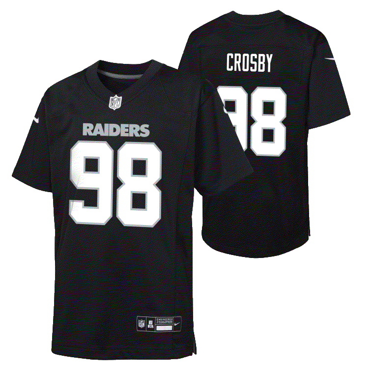 Nike Youth Las Vegas Raiders Maxx Crosby Game  Jersey-Carbon Black