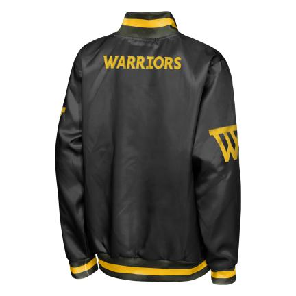 Youth Golden State Warriors NBA Statement Satin Jacket- Black