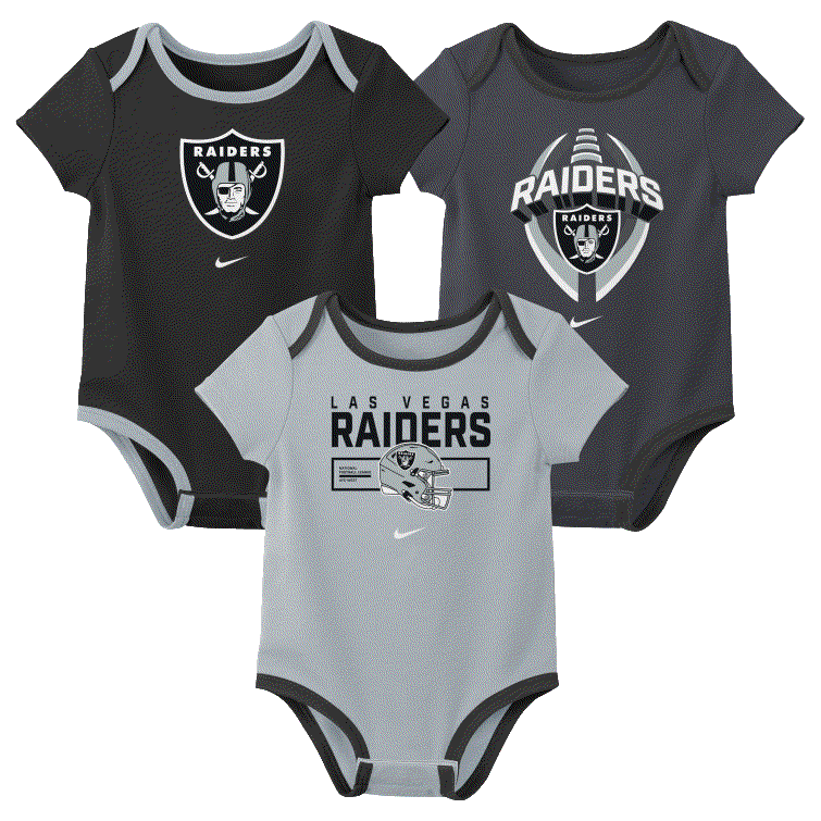 Las Vegas Raiders Baby/Infant Team 3PC Creeper Set
