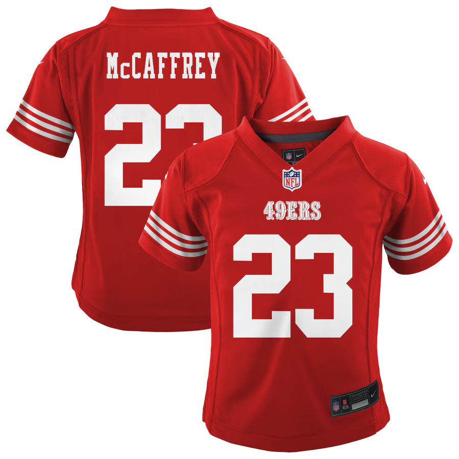 Infant Nike Christian McCaffrey Scarlet San Francisco 49ers Game Jersey
