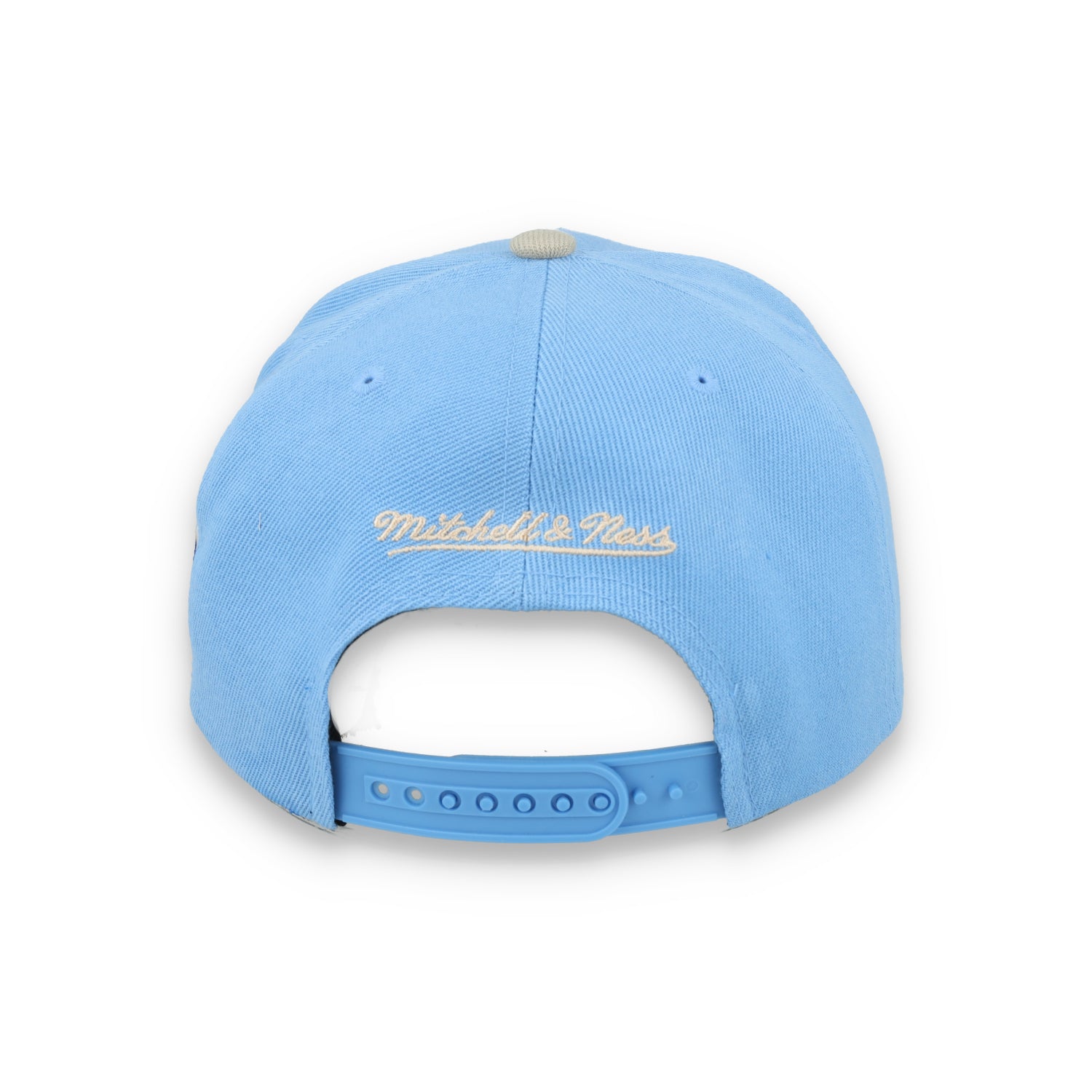 Mitchell & Ness Los Angeles Dodgers 50th Anniversary Side Patch Pro Pitch Snapback Hat-Light Blue/Beige