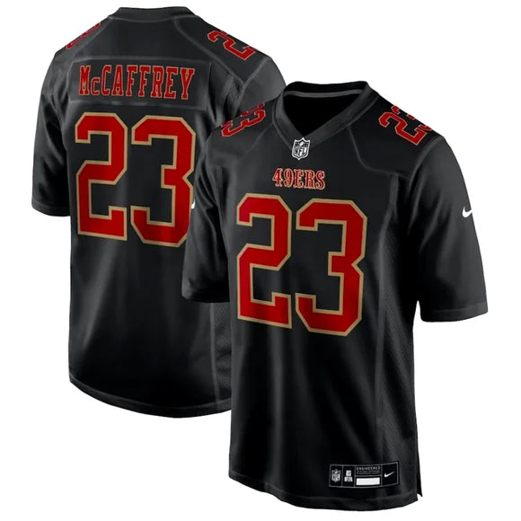 Nike Men's San Francisco 49ers McCaffrey #23 Carbon Black Fashion Game Jersey