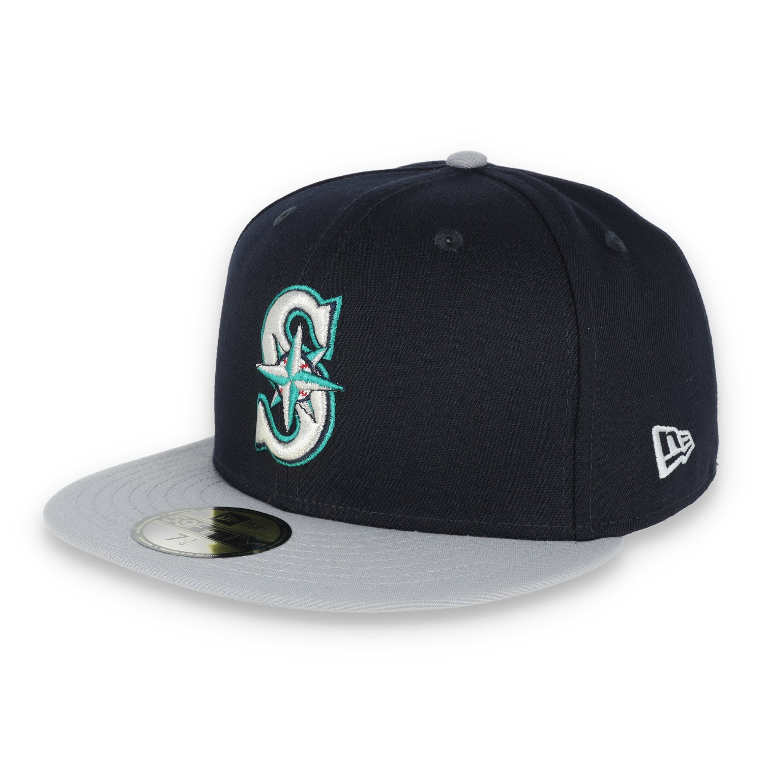 New Era Seattle Mariners AL West 59FIFTY Fitted Hat-Navy Blue/Grey