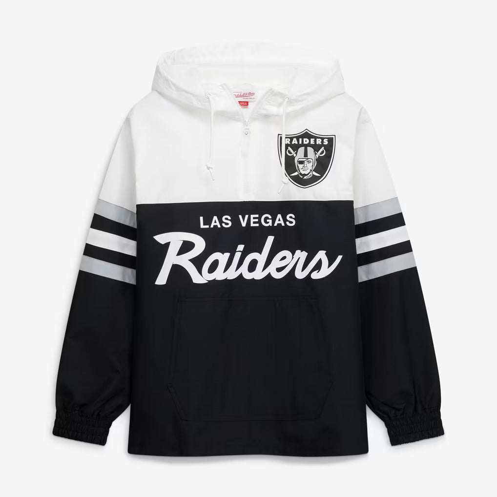 Mitchell & Ness Las Vegas Raiders Head Coach Lightweight Anorak Quarter-Zip Windbreaker