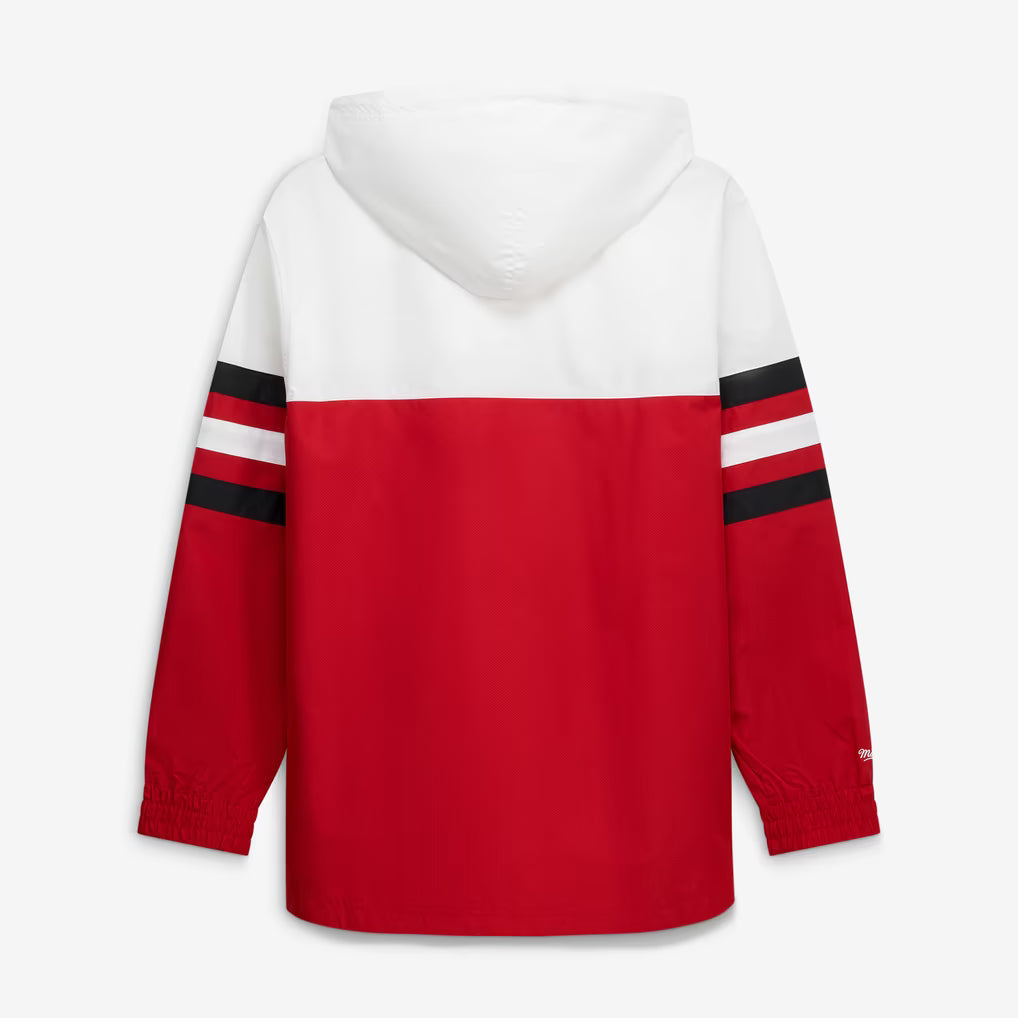 Mitchell & Ness San Francisco Head Coach Anorak Quarter-Zip Windbreaker Jacket - Scarlet